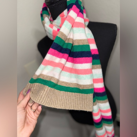 NWT JCrew Striped Multicolored Wool Blend Scarf - Picture 3 of 6
